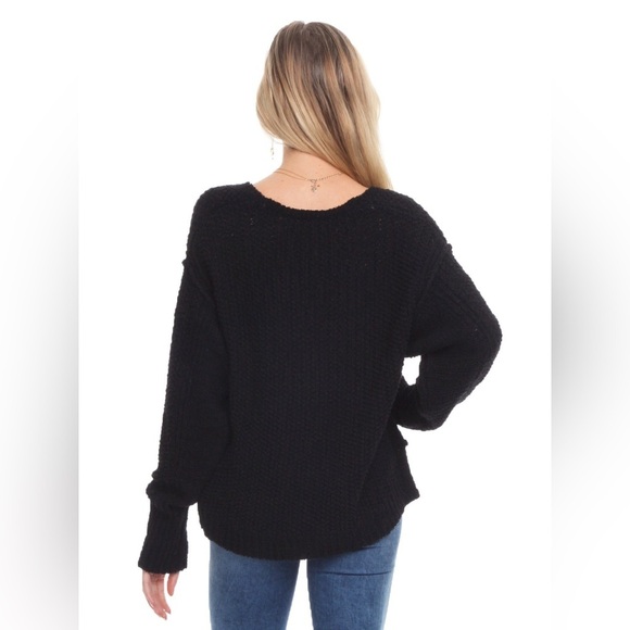 Free People Coco V-neck sweater in black size: xs - Picture 3 of 7